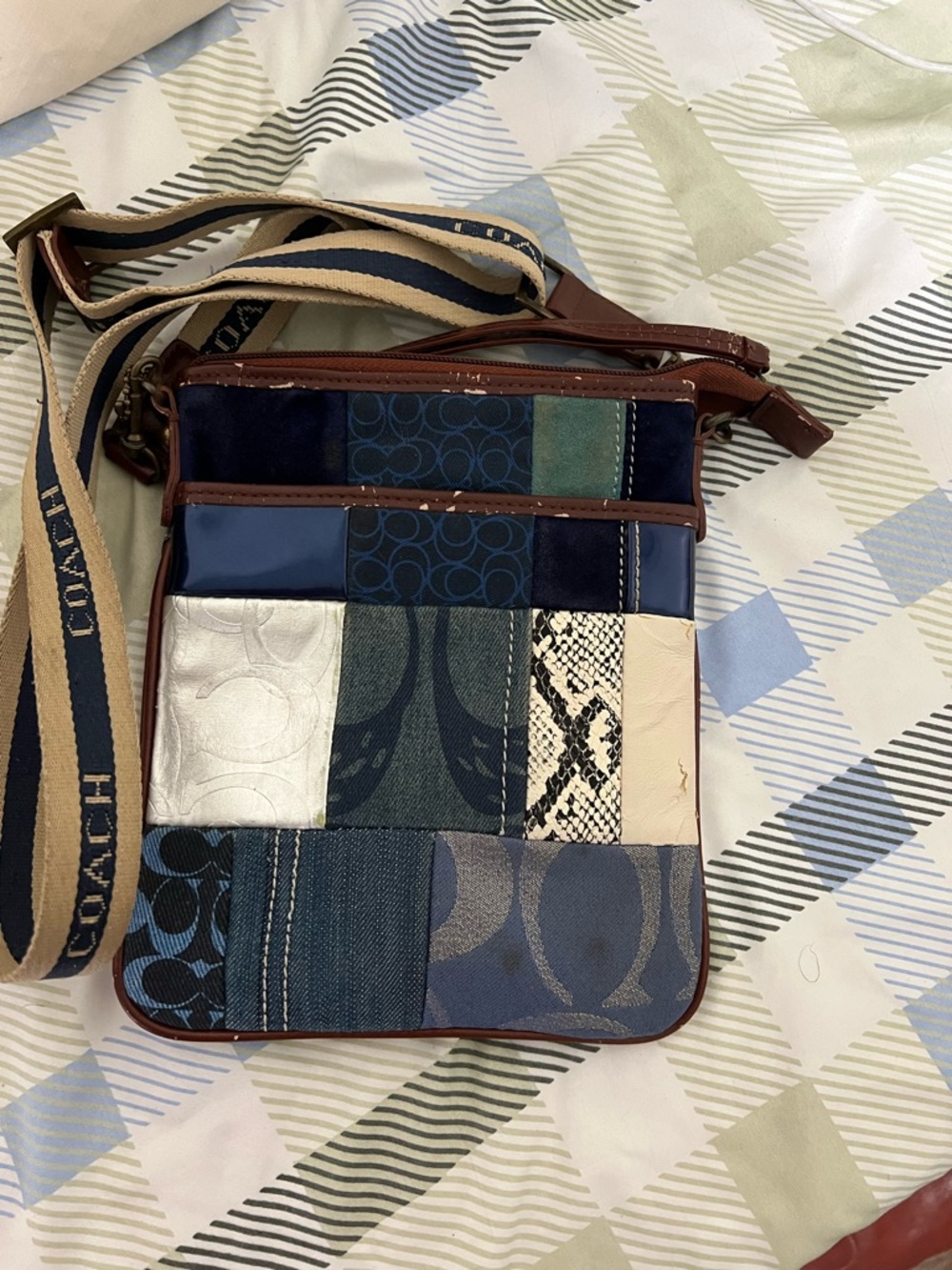 Coach Vintage Y2K Denim Patchwork Swingpack Crossbody Bag 10006 AS IS READ